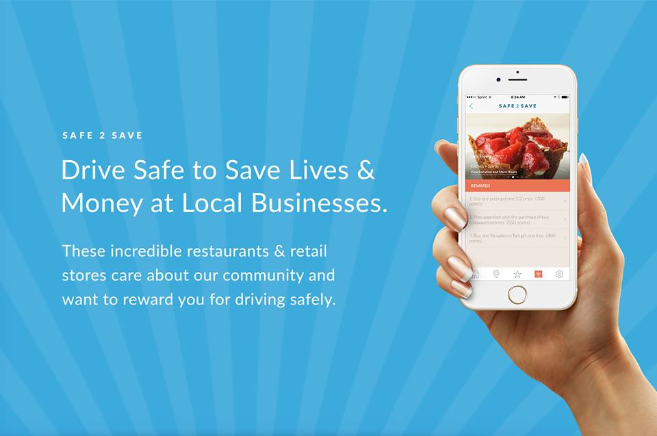 The Safe2Save mobile app incentives drivers to drive without distraction by offering reward points at local businesses. Saving money on groceries becomes easy with this app.